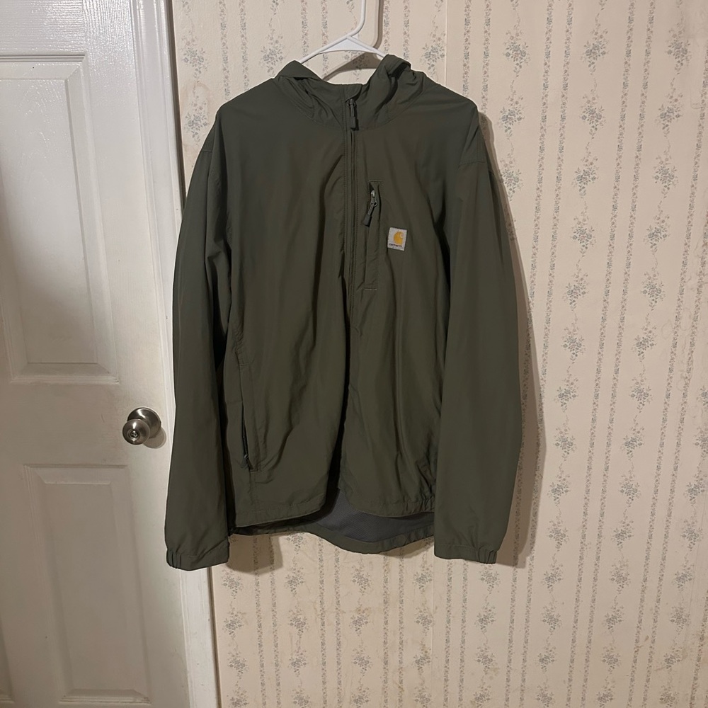 Carhartt Rain Defender Jacket with hoodMen's Olive Green Hooded Jacket